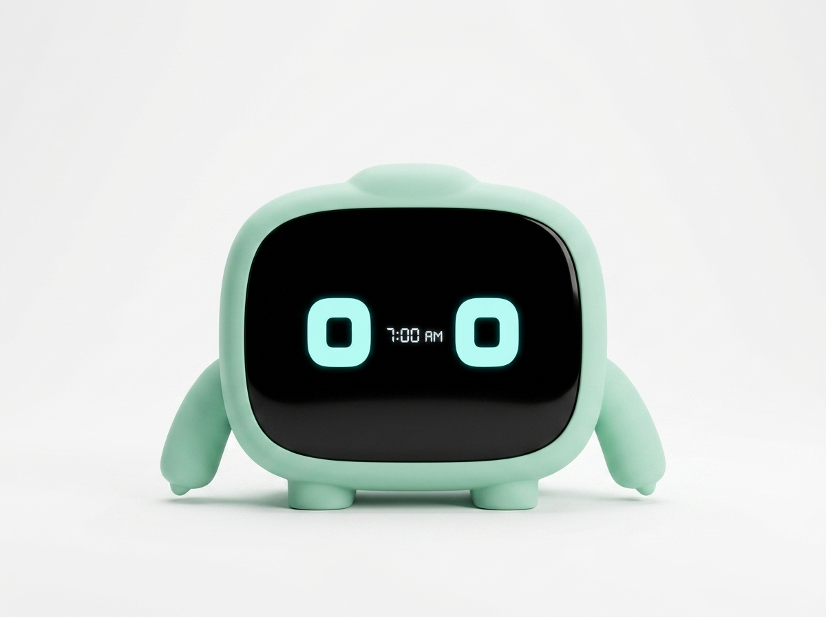 StudyBuddy robot toy on pure white studio background